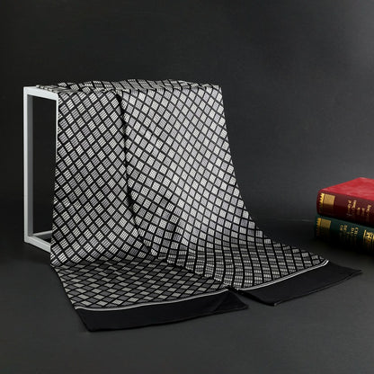 100% Natural Silk Double Layer Cravat Men's Silk Printed Long Scarf Premium Gift for Men 28x160cm