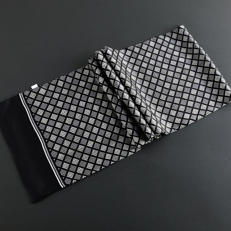 100% Natural Silk Double Layer Cravat Men's Silk Printed Long Scarf Premium Gift for Men 28x160cm