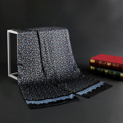 100% Natural Silk Double Layer Cravat Men's Silk Printed Long Scarf Premium Gift for Men 28x160cm