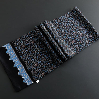 100% Natural Silk Double Layer Cravat Men's Silk Printed Long Scarf Premium Gift for Men 28x160cm