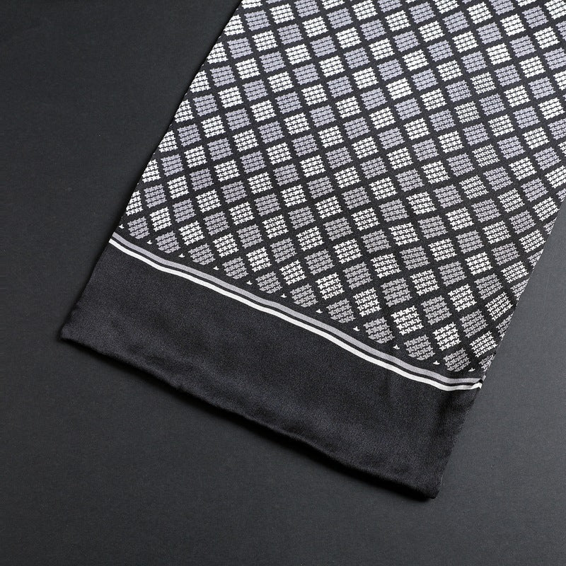 100% Natural Silk Double Layer Cravat Men's Silk Printed Long Scarf Premium Gift for Men 28x160cm