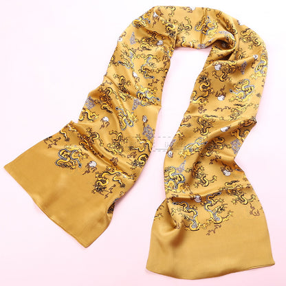 100% Natural Silk Double Layer Cravat Men's Silk Printed Long Scarf Premium Gift for Men 28x160cm