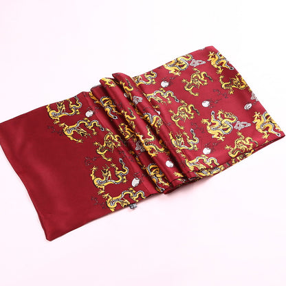 100% Natural Silk Double Layer Cravat Men's Silk Printed Long Scarf Premium Gift for Men 28x160cm