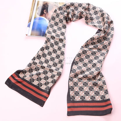 100% Natural Silk Double Layer Cravat Men's Silk Printed Long Scarf Premium Gift for Men 28x160cm