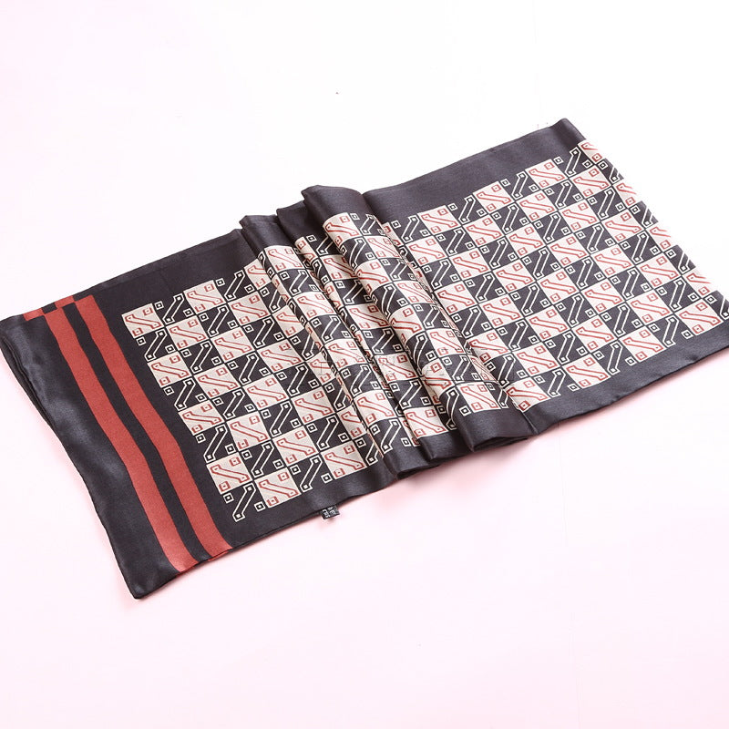 100% Natural Silk Double Layer Cravat Men's Silk Printed Long Scarf Premium Gift for Men 28x160cm
