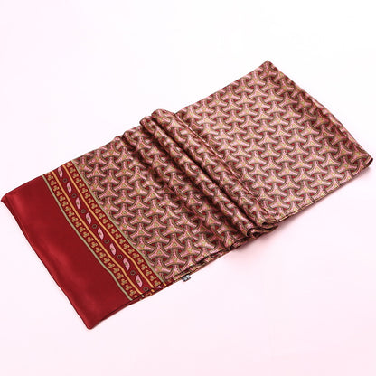 100% Natural Silk Double Layer Cravat Men's Silk Printed Long Scarf Premium Gift for Men 28x160cm