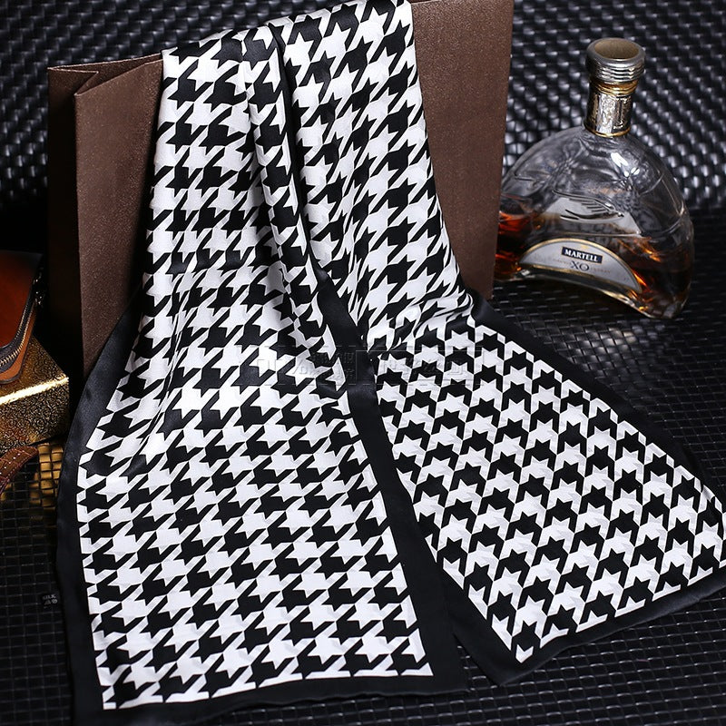 100% Natural Silk Double Layer Cravat Men's Silk Printed Long Scarf Premium Gift for Men 28x160cm