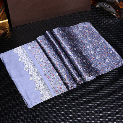 100% Natural Silk Double Layer Cravat Men's Silk Printed Long Scarf Premium Gift for Men 28x160cm