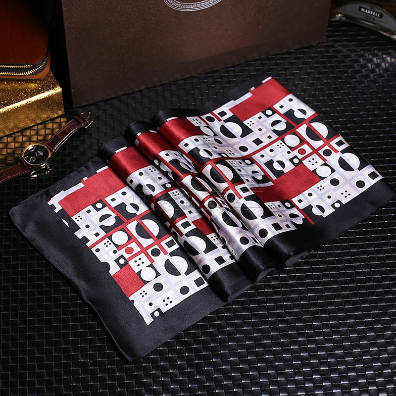100% Natural Silk Double Layer Cravat Men's Silk Printed Long Scarf Premium Gift for Men 28x160cm