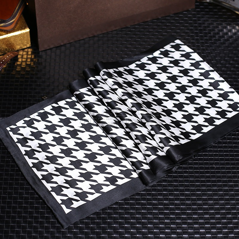 100% Natural Silk Double Layer Cravat Men's Silk Printed Long Scarf Premium Gift for Men 28x160cm