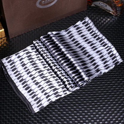 100% Natural Silk Double Layer Cravat Men's Silk Printed Long Scarf Premium Gift for Men 28x160cm