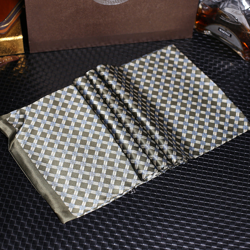 100% Natural Silk Double Layer Cravat Men's Silk Printed Long Scarf Premium Gift for Men 28x160cm