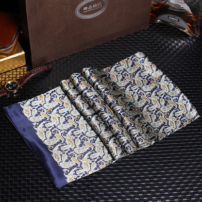 100% Natural Silk Double Layer Cravat Men's Silk Printed Long Scarf Premium Gift for Men 28x160cm