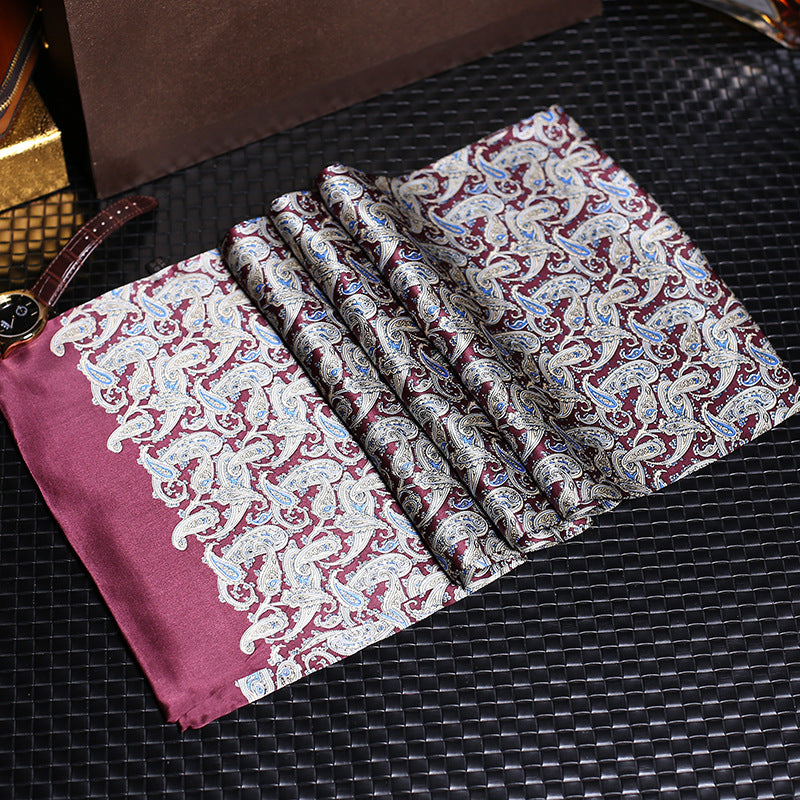 100% Natural Silk Double Layer Cravat Men's Silk Printed Long Scarf Premium Gift for Men 28x160cm