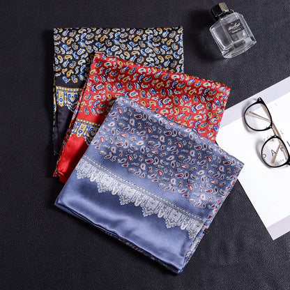 100% Natural Silk Double Layer Cravat Men's Silk Printed Long Scarf Premium Gift for Men 28x160cm