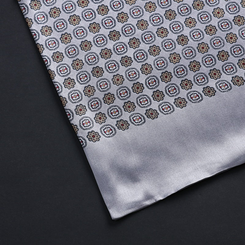 100% Natural Silk Double Layer Cravat Men's Silk Printed Long Scarf Premium Gift for Men 28x160cm