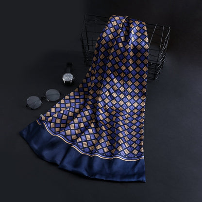 100% Natural Silk Double Layer Cravat Men's Silk Printed Long Scarf Premium Gift for Men 28x160cm