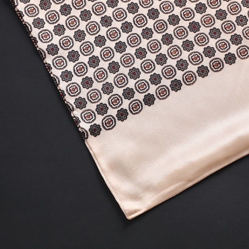 100% Natural Silk Double Layer Cravat Men's Silk Printed Long Scarf Premium Gift for Men 28x160cm