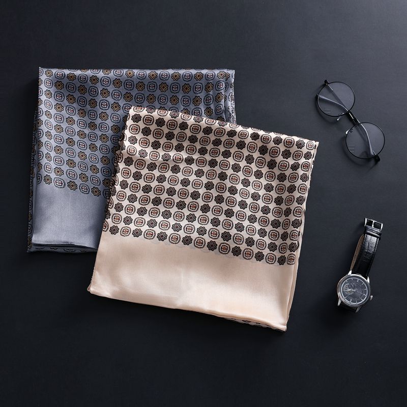 100% Natural Silk Double Layer Cravat Men's Silk Printed Long Scarf Premium Gift for Men 28x160cm