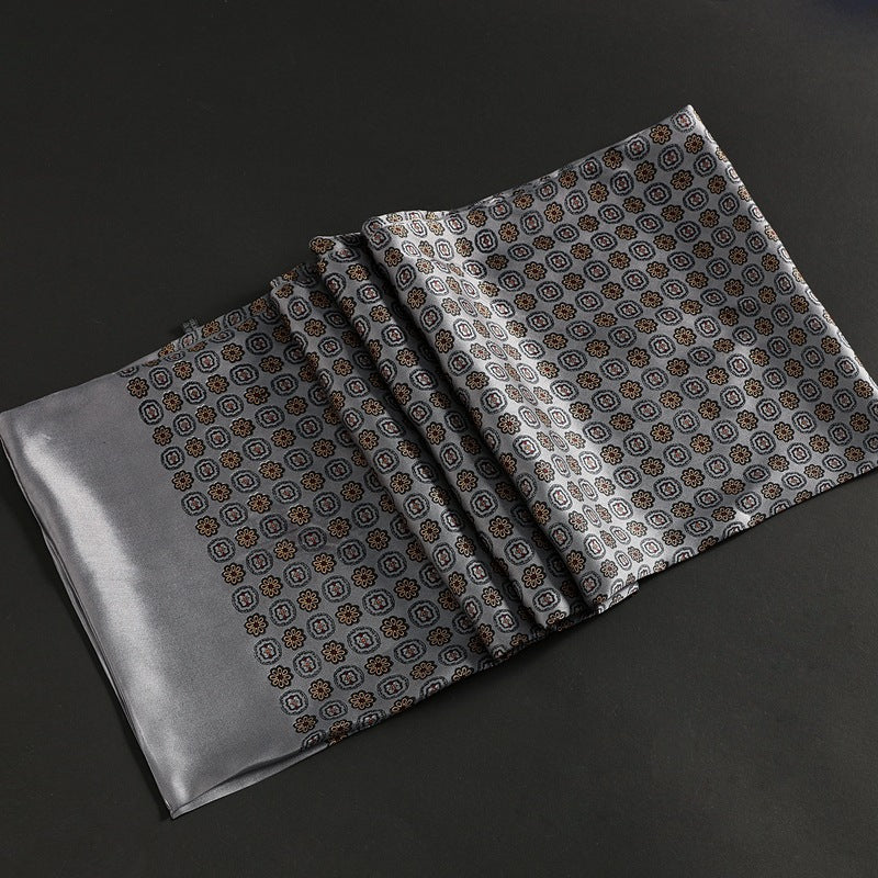 100% Natural Silk Double Layer Cravat Men's Silk Printed Long Scarf Premium Gift for Men 28x160cm