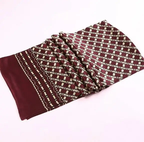 100% Natural Silk Double Layer Cravat Men's Silk Printed Long Scarf Premium Gift for Men 28x160cm
