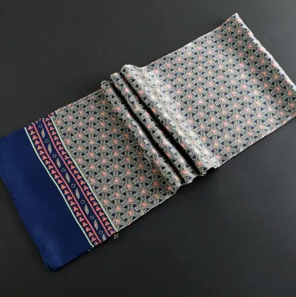 100% Natural Silk Double Layer Cravat Men's Silk Printed Long Scarf Premium Gift for Men 28x160cm