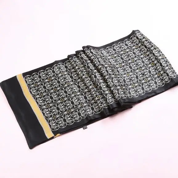 100% Natural Silk Double Layer Cravat Men's Silk Printed Long Scarf Premium Gift for Men 28x160cm