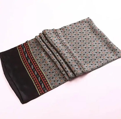 100% Natural Silk Double Layer Cravat Men's Silk Printed Long Scarf Premium Gift for Men 28x160cm