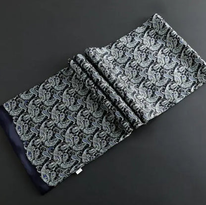 100% Natural Silk Double Layer Cravat Men's Silk Printed Long Scarf Premium Gift for Men 28x160cm