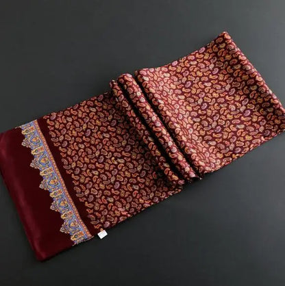 100% Natural Silk Double Layer Cravat Men's Silk Printed Long Scarf Premium Gift for Men 28x160cm