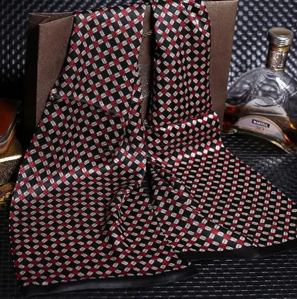 100% Natural Silk Double Layer Cravat Men's Silk Printed Long Scarf Premium Gift for Men 28x160cm