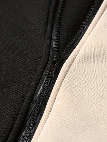 2-piece men's autumn/winter printed zip-up long-sleeved sweatshirt and sweatpants set