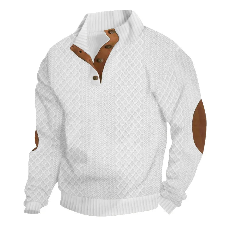 2024 cross-border hot-selling autumn and winter men's casual stand-up collar long-sleeved jacquard knitted pullover sweater