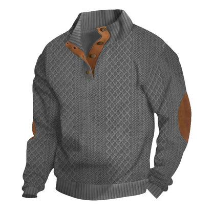2024 cross-border hot-selling autumn and winter men's casual stand-up collar long-sleeved jacquard knitted pullover sweater