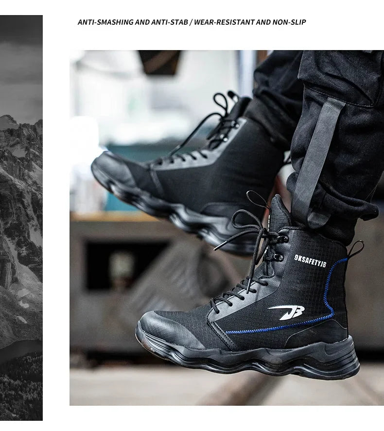 2024 New Safety Shoes Men Boots High Top Work Sneakers Steel Toe Cap Anti-smash Puncture-Proof work Boots Indestructible Shoes