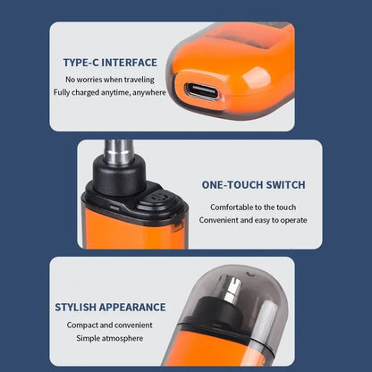 2 In 1 Electric Portable Ear And Nose Hair Trimmer Clipper 2024 Professional Painless Portable Eyebrow For Men