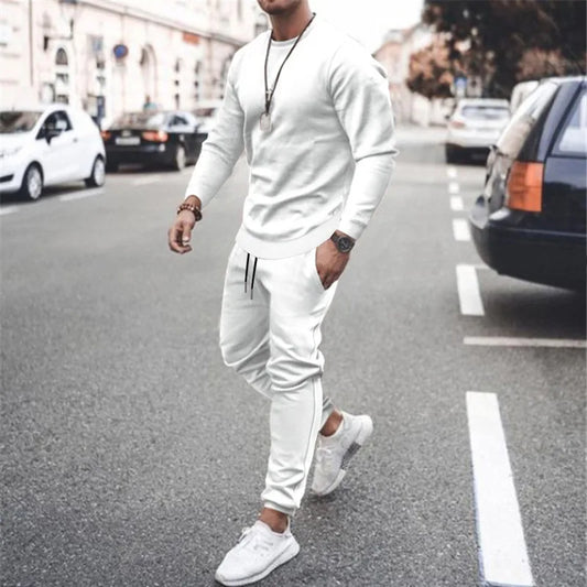 2025 New Men Two Pieces Sets Running Sweatshirt+Sweatpants  Suit Autumn Winter Warm Tracksuit Sets Men's Jogger Sports Suit