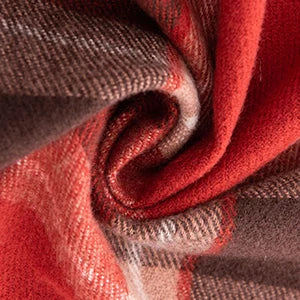 1PCS Winter Scarf for Women Red Green Plaid Scarf w/fringe Tartan Cashmere Feel Pashmina Shawl Soft Warm Chunky Scarves