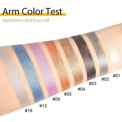 16 Colors Pearlescent Eyeliner, Color Glitter Waterproof Long-Lasting Eye Makeup Non-smudge Eyeliner